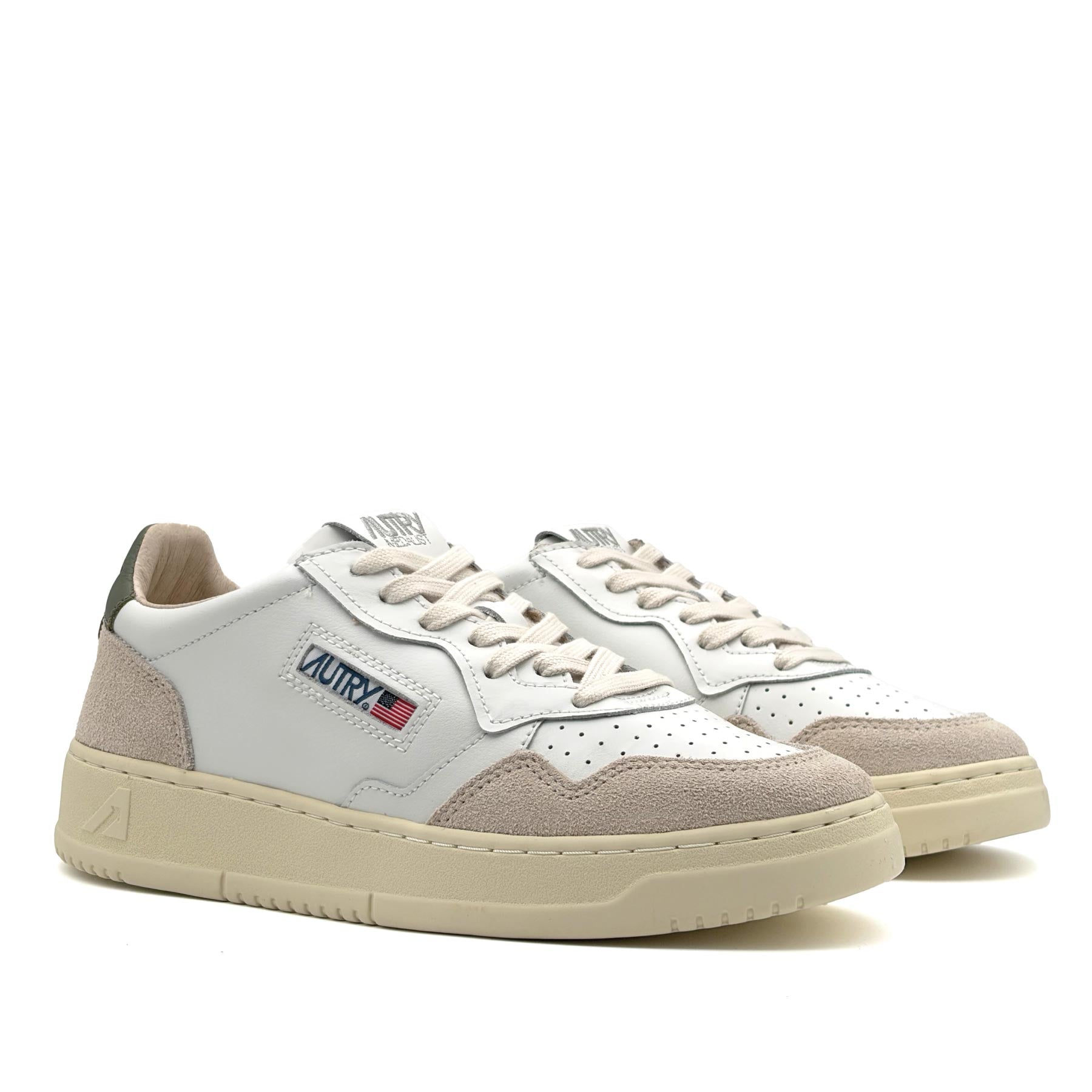 Medalist Low Man Leather Suede White Bronze Green