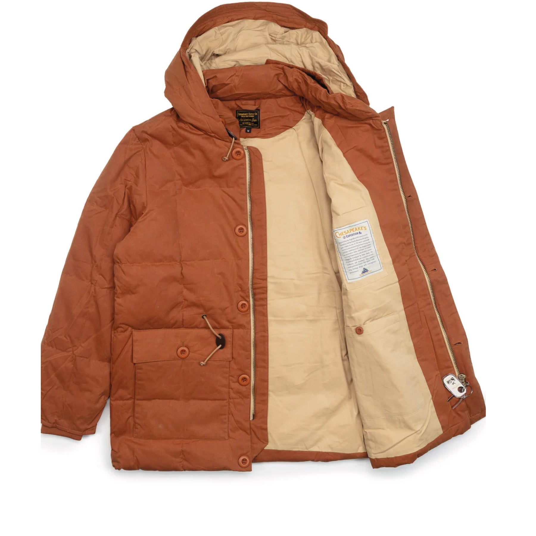 Down Expedition Parka Hbt Waxed Dark Orange