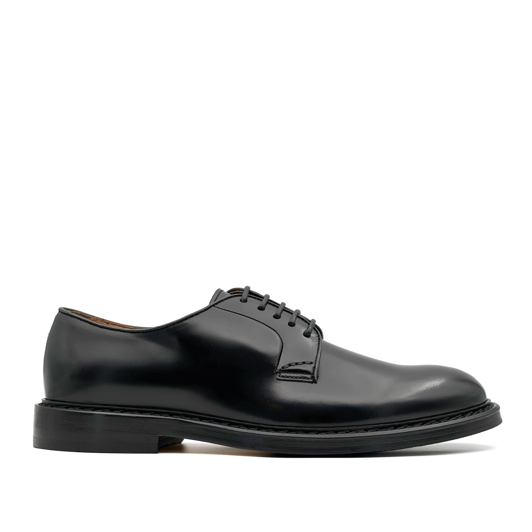 Derby Black Leather Lace-Ups