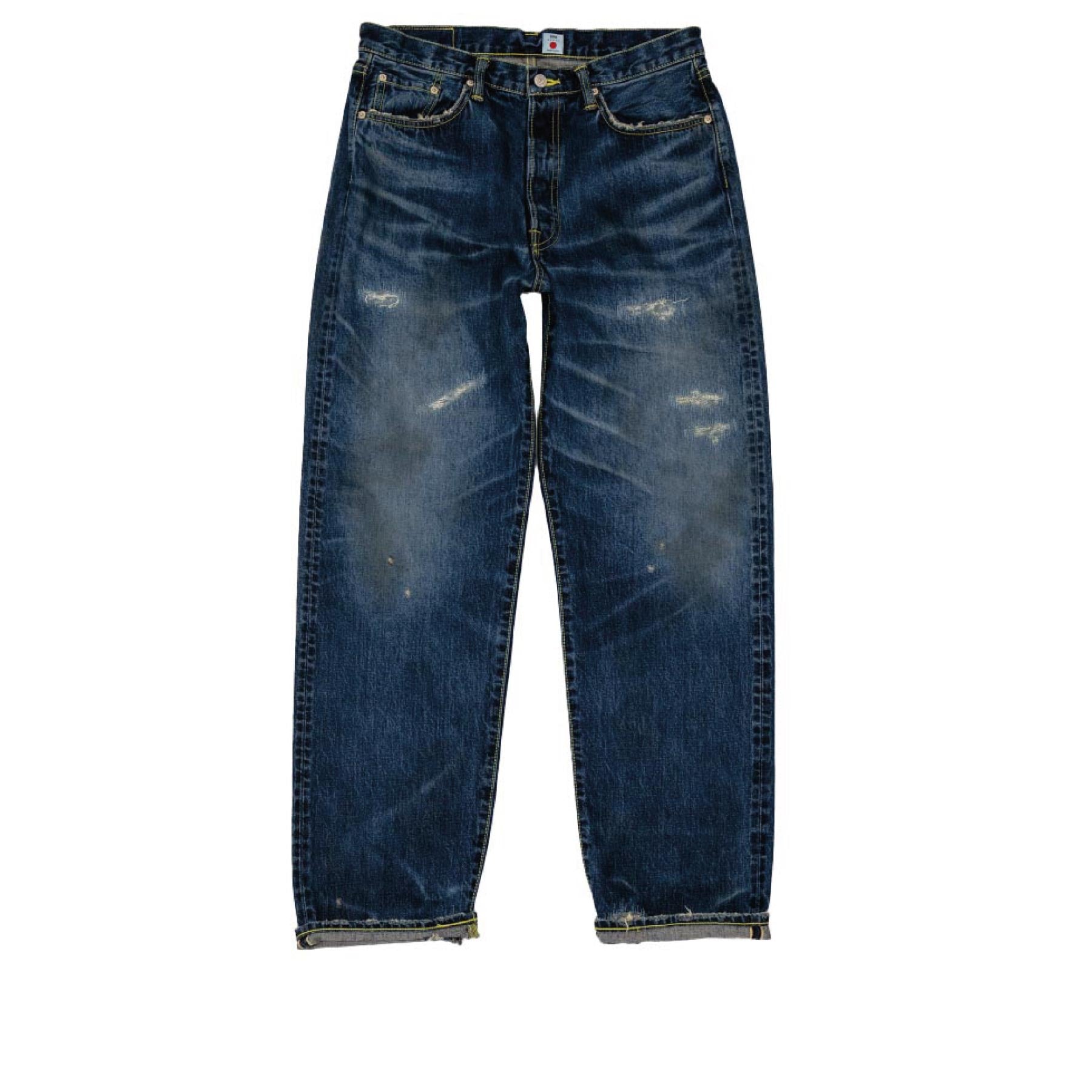 Loose Jeans Blue Dark Used Repair